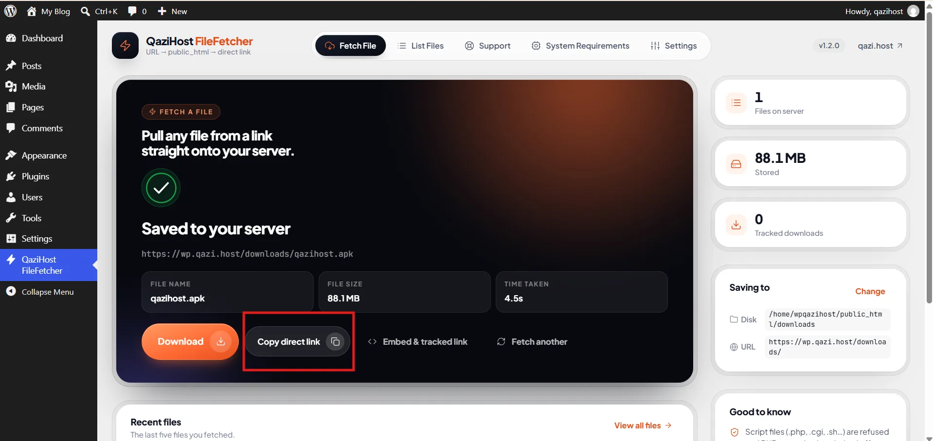 Copy Direct URL and add it to your download button.